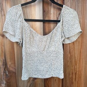 Elegant Cream Polka Dot Women's Top A&F